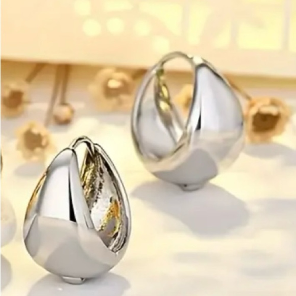 Elegant Sterling Silver Hoop Women's Earrings in Brushed or Polished Silver